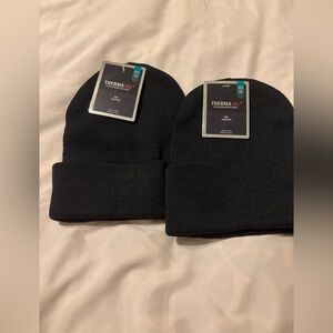 ThermaX Black Knit Beanie Set